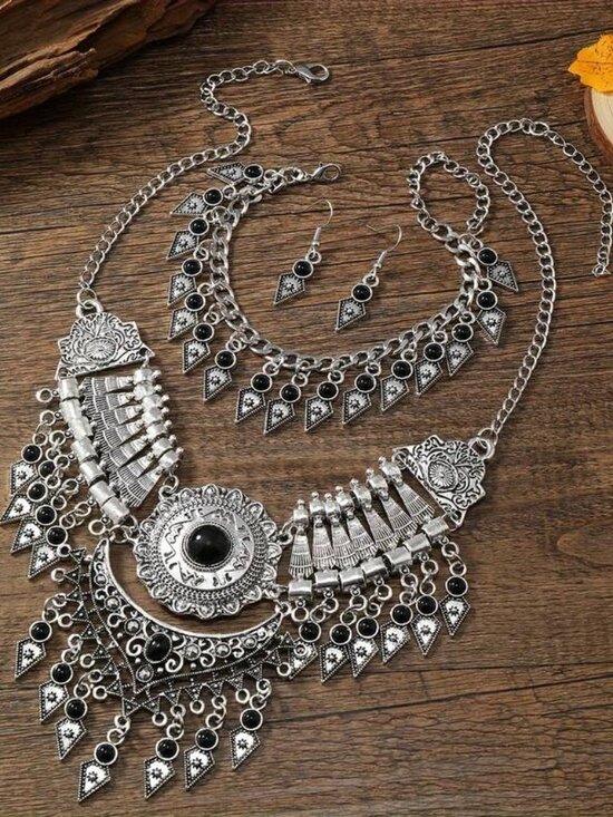 073 Tribal Jewelry Retro Design 3pc Set - Picture 1 of 1